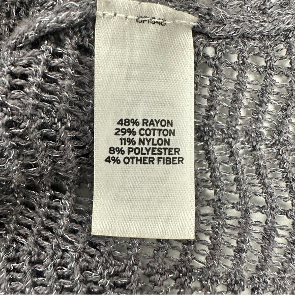 Original Frenchi Gray Metallic Knit High/Low Chevron Pattern Sweater Size S NWOT - Picture 6 of 8